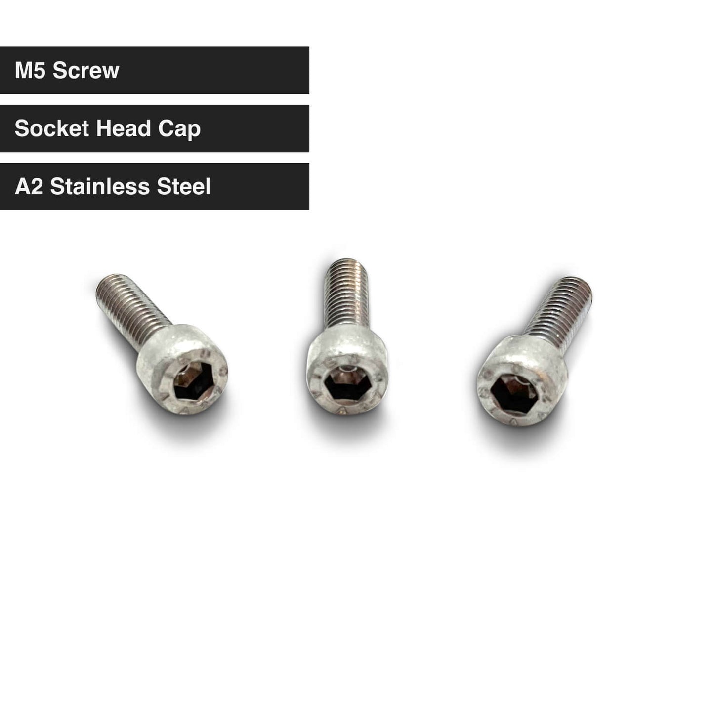 M5 Stainless Steel Socket Head Cap Screw Bike Bottle Cage Pannier Bolt - A2 Stainless Steel - Allen Key Hexagon