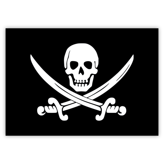 10 Pirate Flag Stickers - Jolly Roger Stickers - 7.4 x 5.2 cm