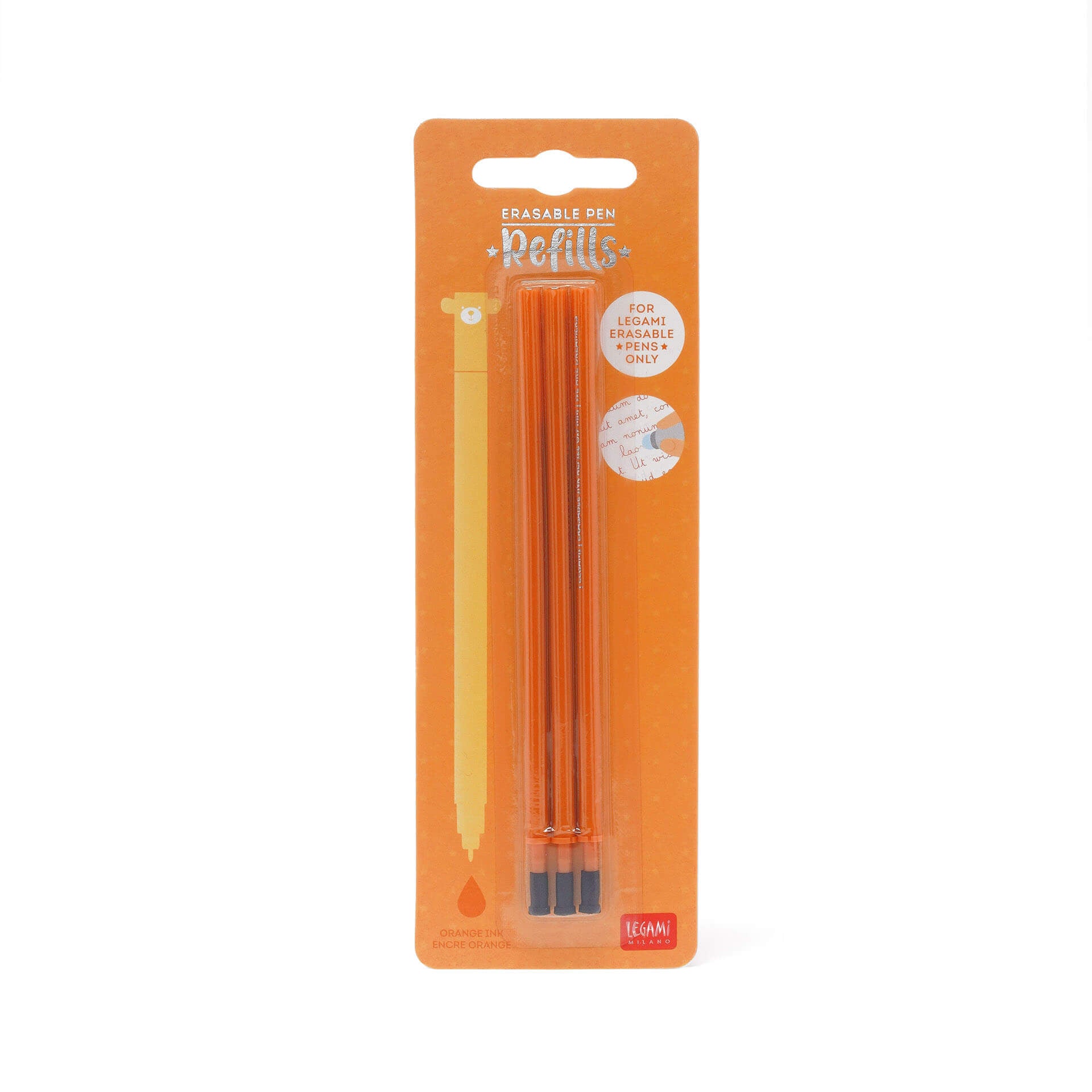 3 Orange Legami Erasable Pen Refills