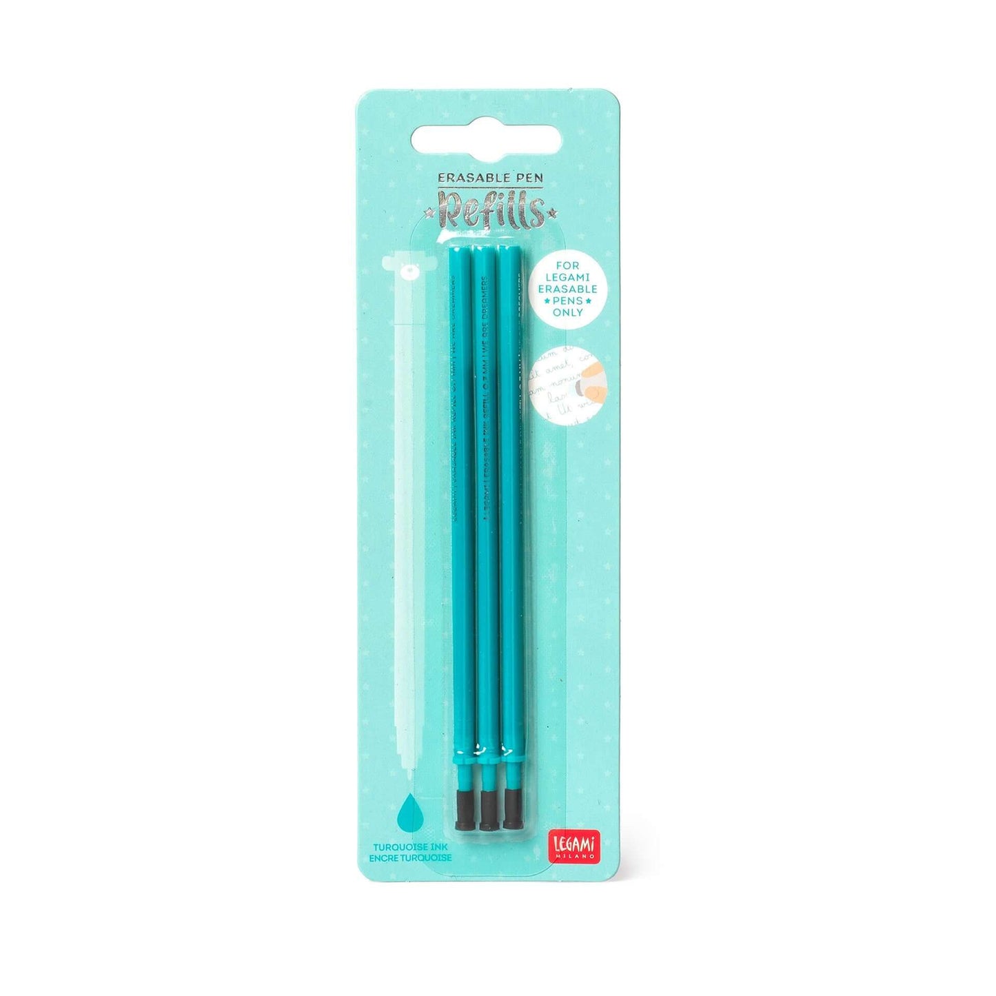 3 Turquoise Legami Erasable Pen Refills