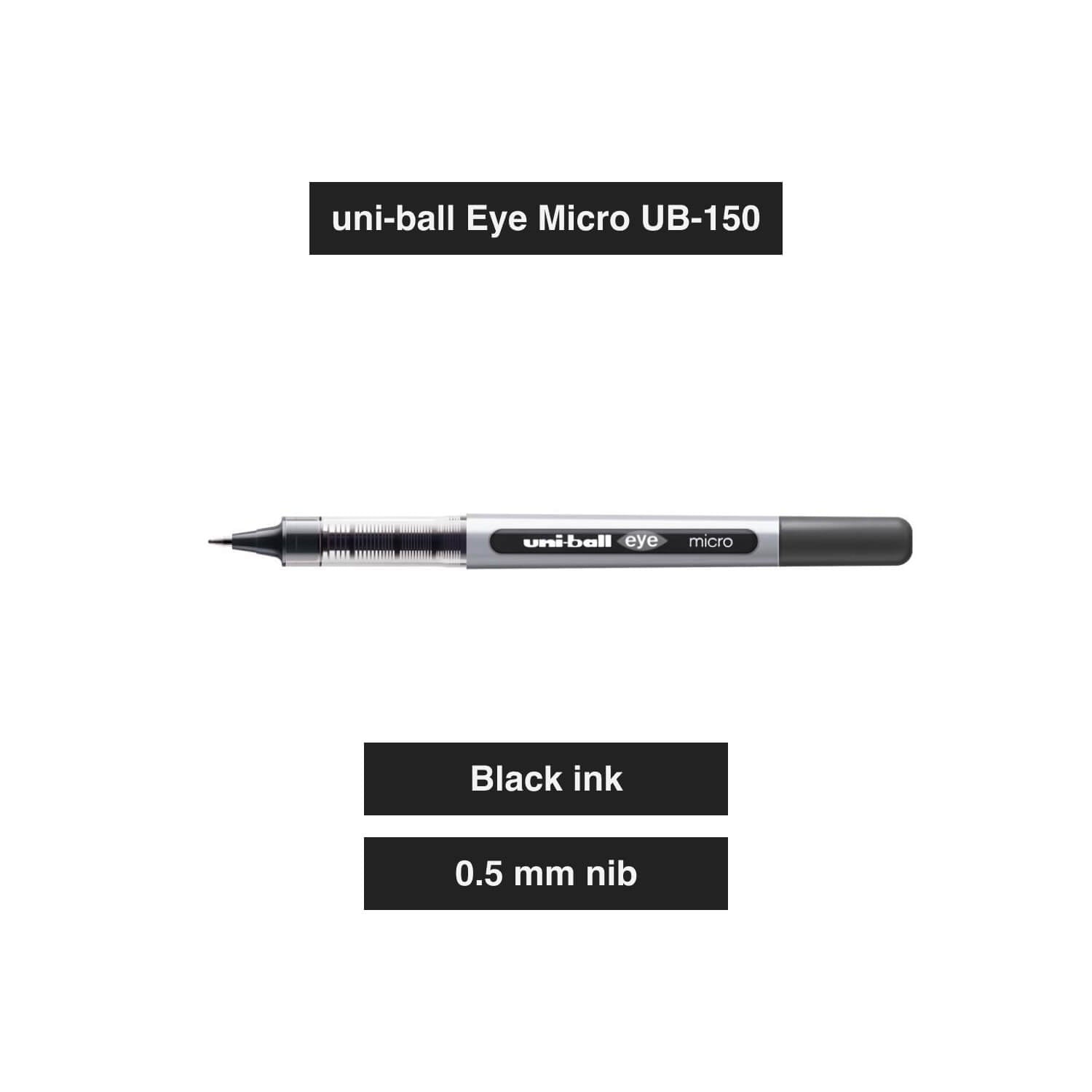 uni-ball Eye Micro UB-150 Black 0.5 mm nib